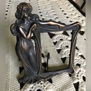 Vintage Adoring Woman Metal Picture Frame